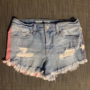 American Flag USA High Rise Jean Shorts